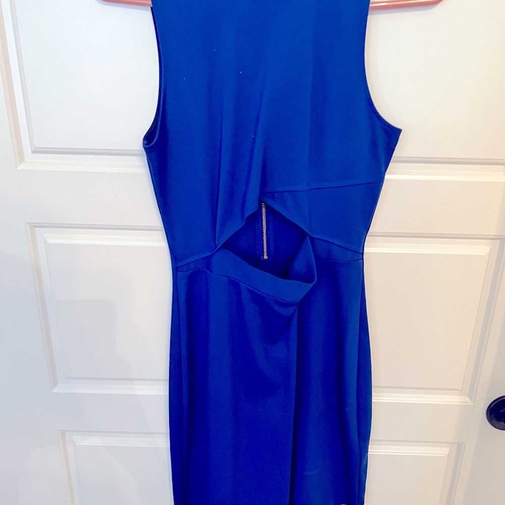 Express Blue Dress With Small Cut Out